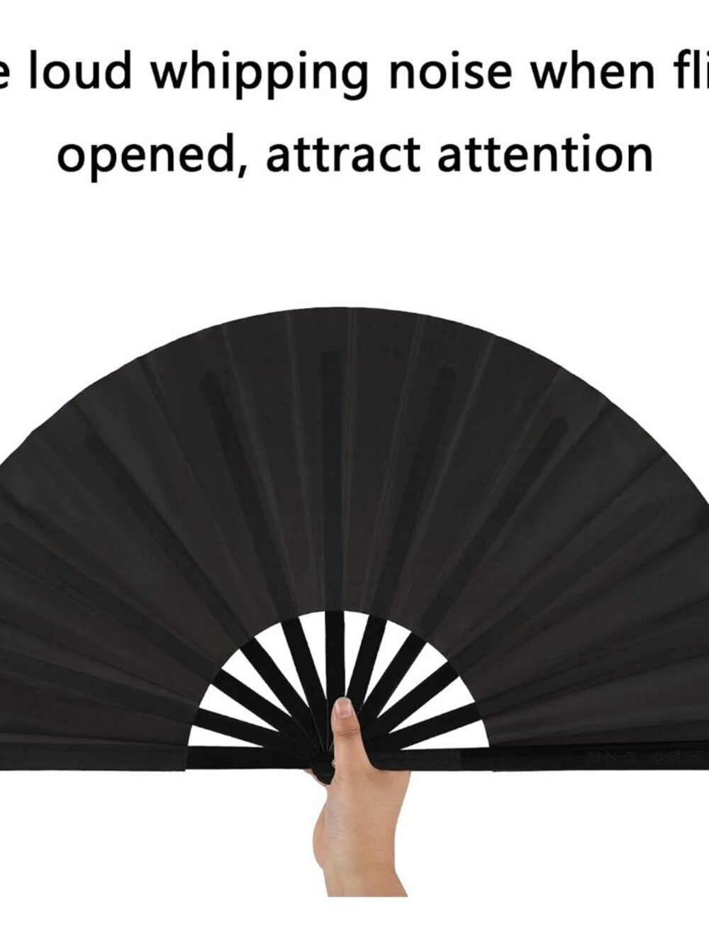 2 Pack Foldable Fans for Rave Dancing,Black,Simple Pattern - Picture 3 of 7